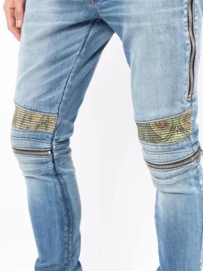 paisley-patch skinny jeans | AMIRI 