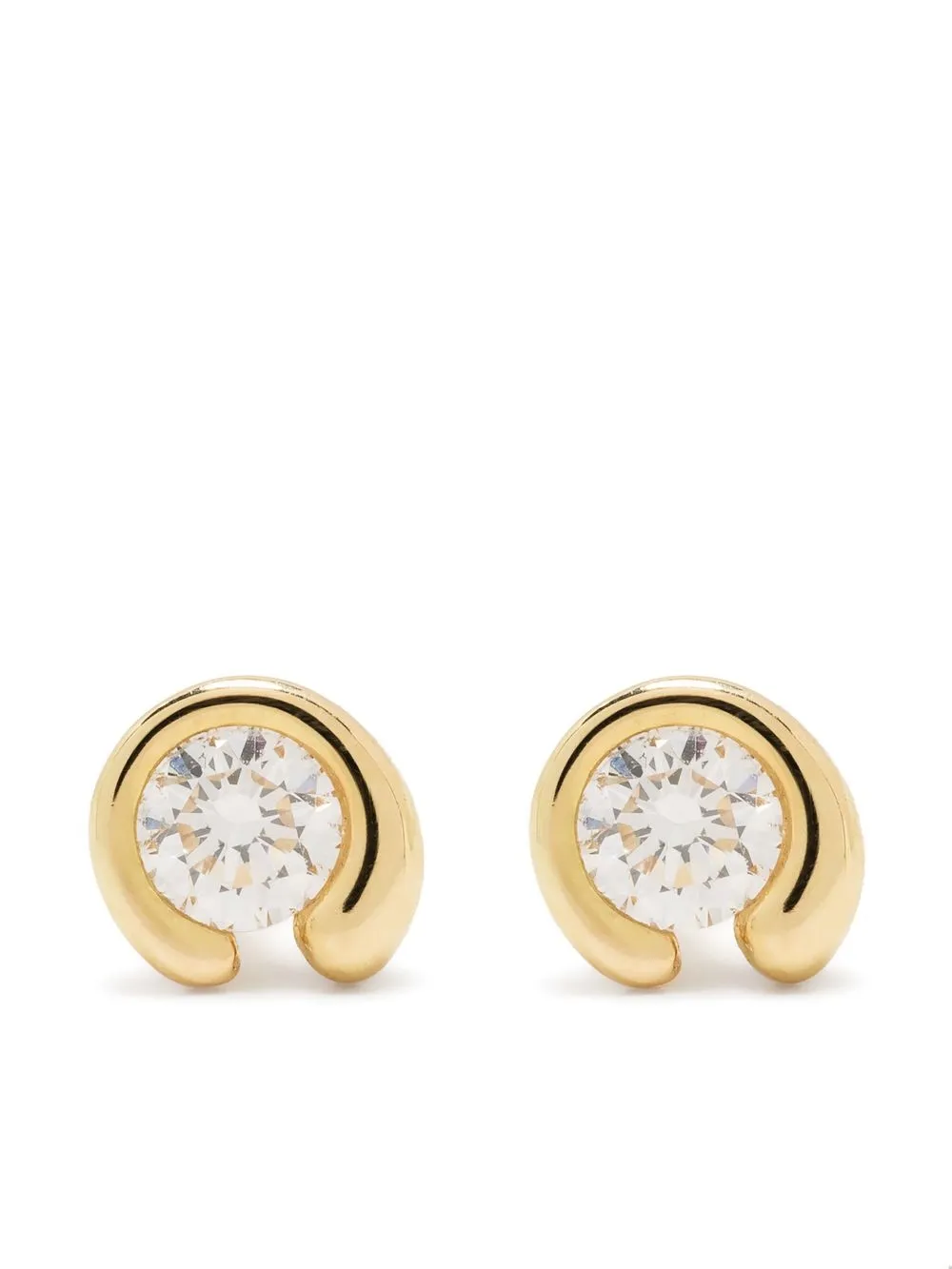 18kt yellow gold Mercy diamond stud earrings