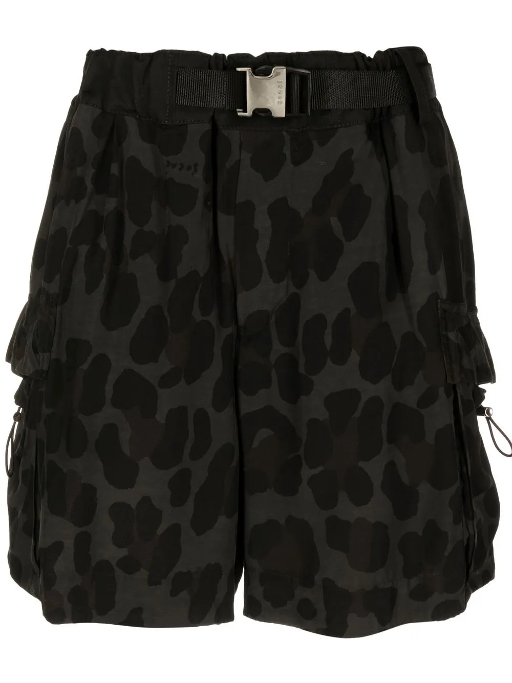 

sacai leopard-print cargo-pocket shorts - Black