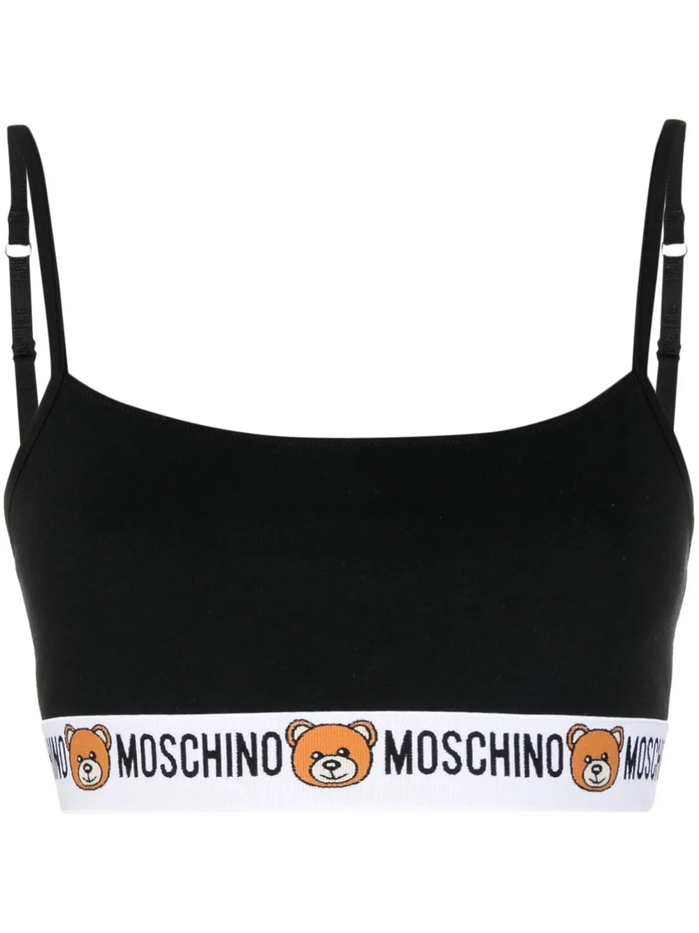 

Moschino logo-print hem bra - Black