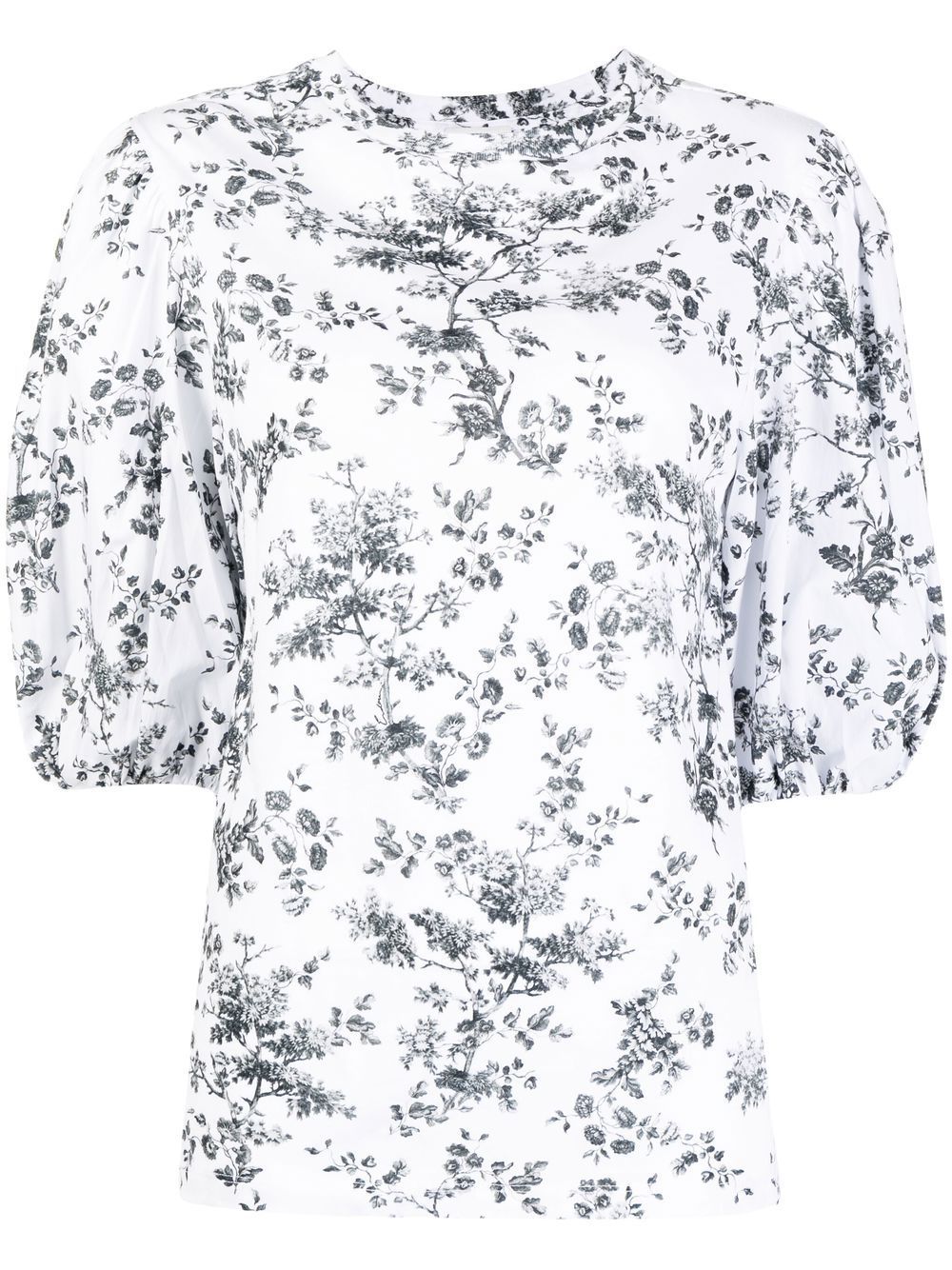 Erdem Edith Floral-print T-shirt In 白色