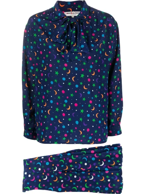Yves Saint Laurent Pre-Owned 1970s stars print blouse and skirt set