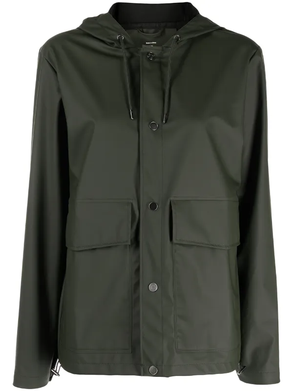 Rains short hooded coat outlet