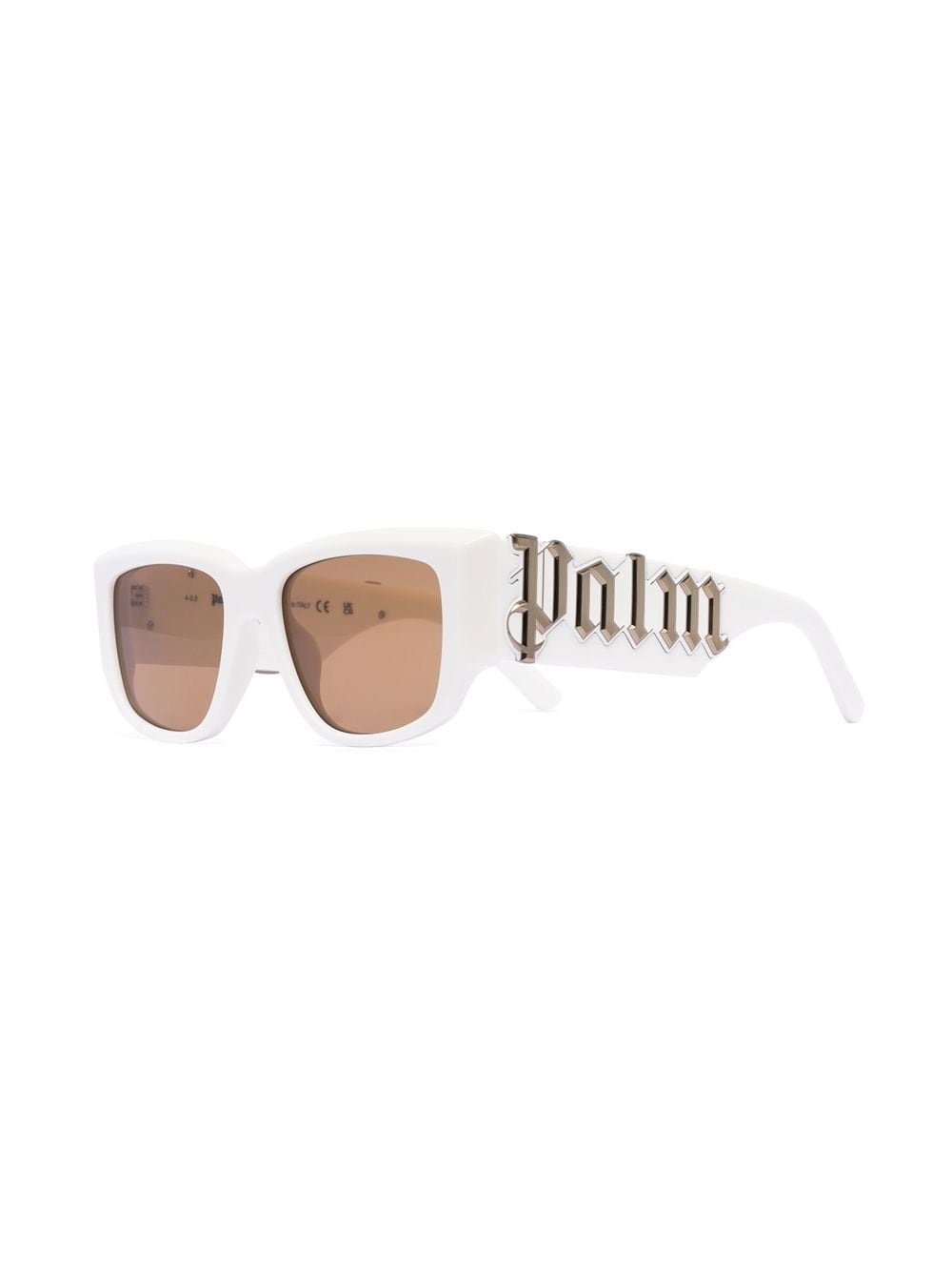 Palm Angels Laguna zonnebril met rechthoekig montuur - Wit