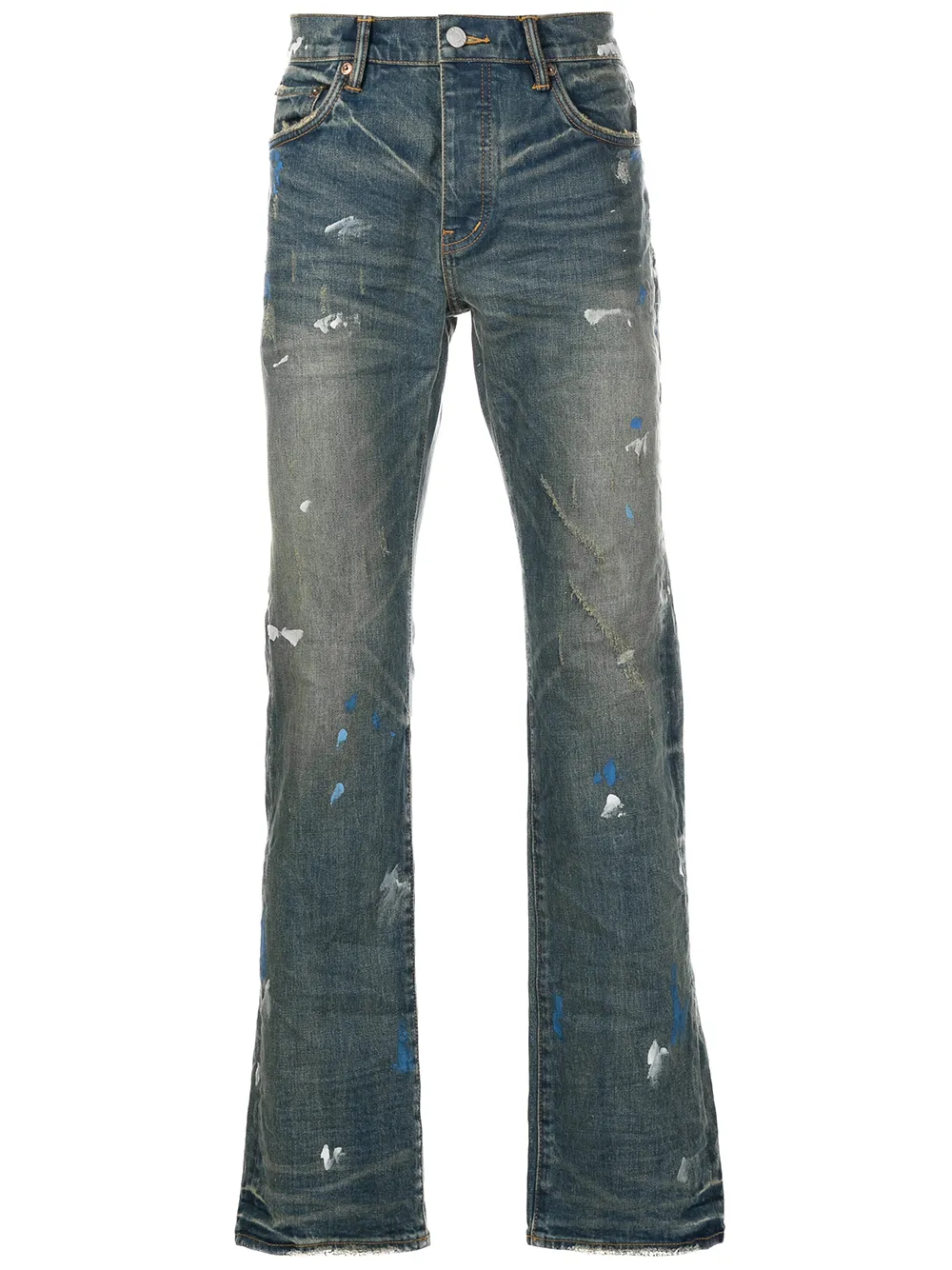 

Purple Brand jeans bootcut con salpicaduras de pintura estampadas - Azul