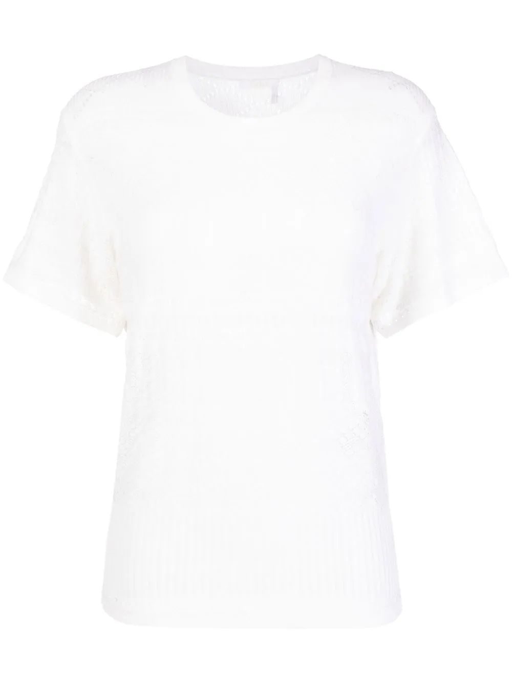 

Chloé playera con motivo de combinación - Blanco