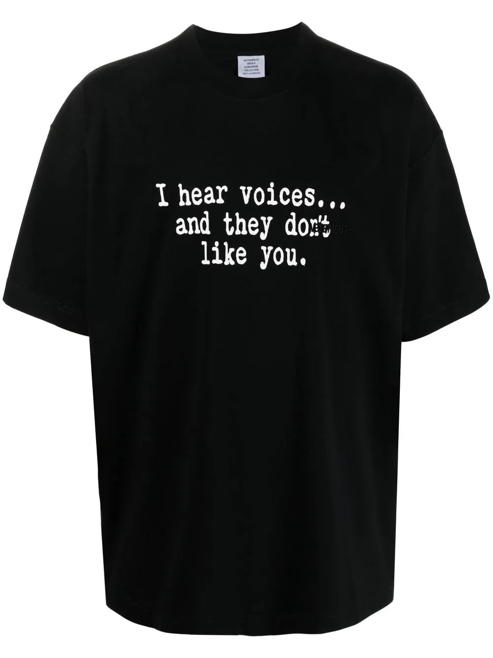 

VETEMENTS reverse-writing printed T-shirt - Black