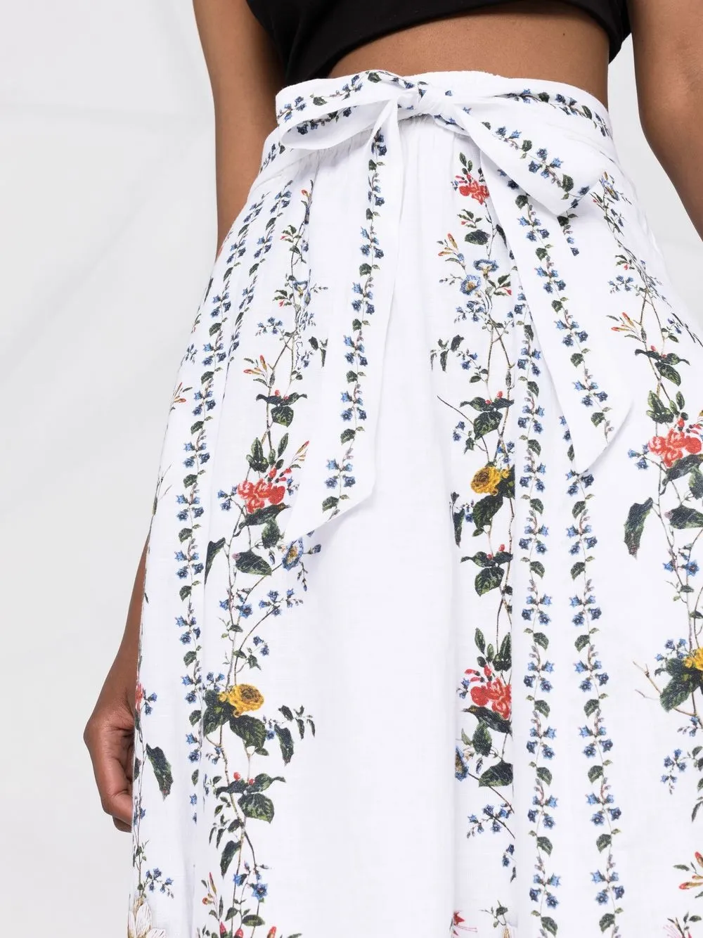 Erdem Women's Bernadette Linen Midi Skirt In 白色
