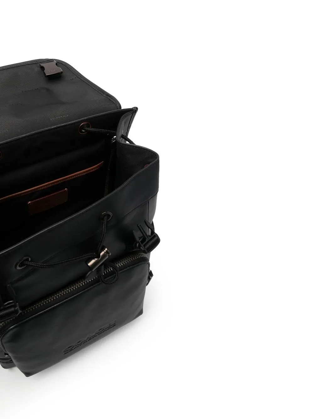 Coach Embossedlogo Detail Backpack In Black ModeSens