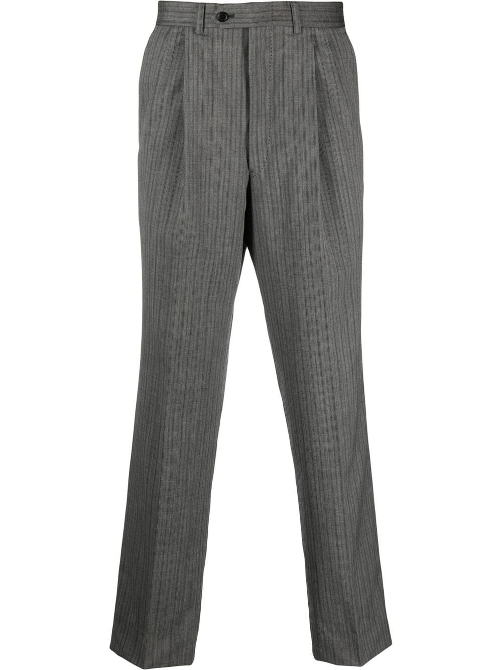 Pre-owned Valentino 1980s Pinstriped Tailored Trousers In Grey