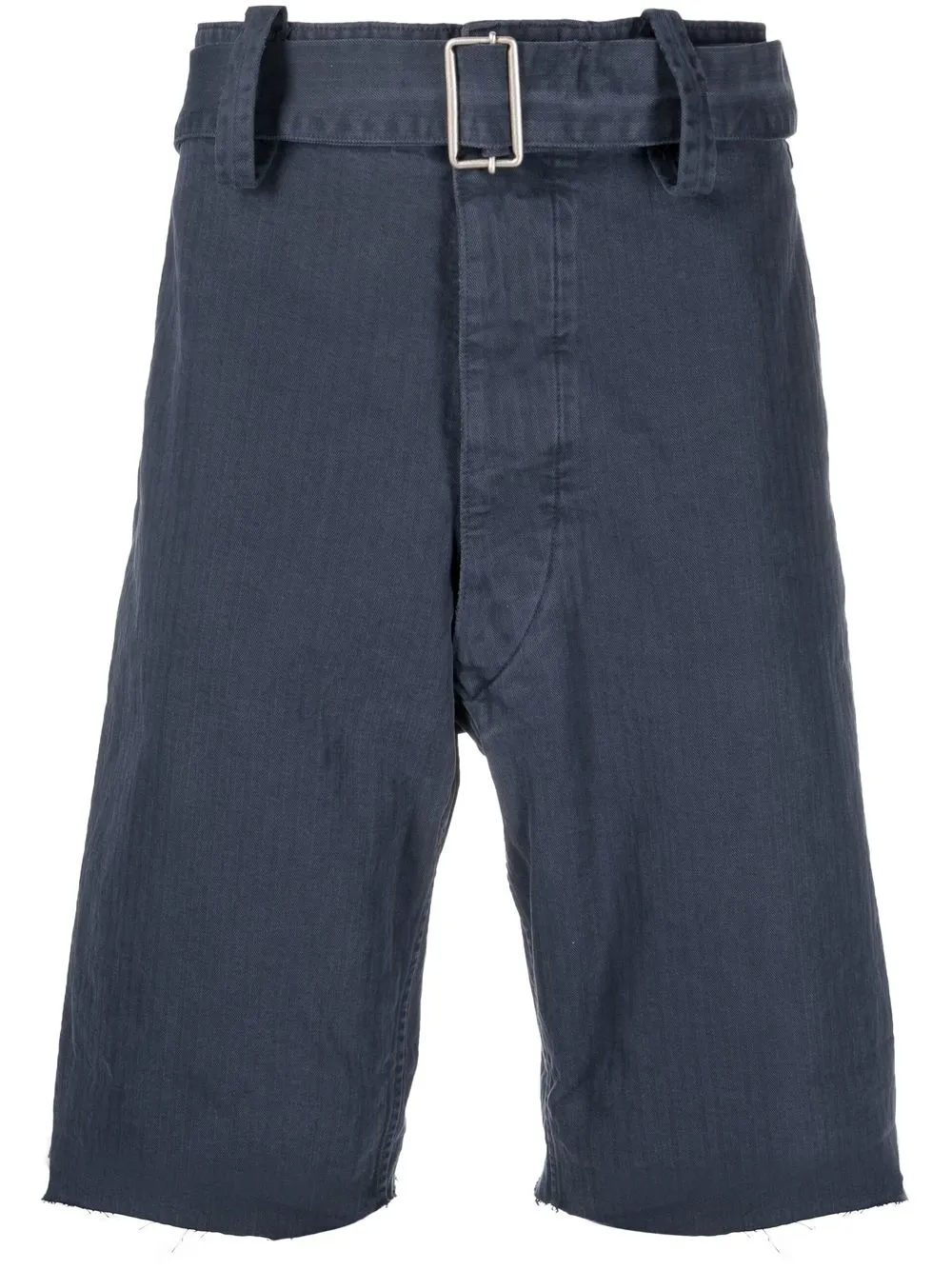 

Maison Margiela belted turn-up hem Bermuda shorts - Blue