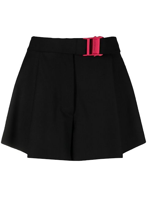 Off-White buckle-detail belted shorts