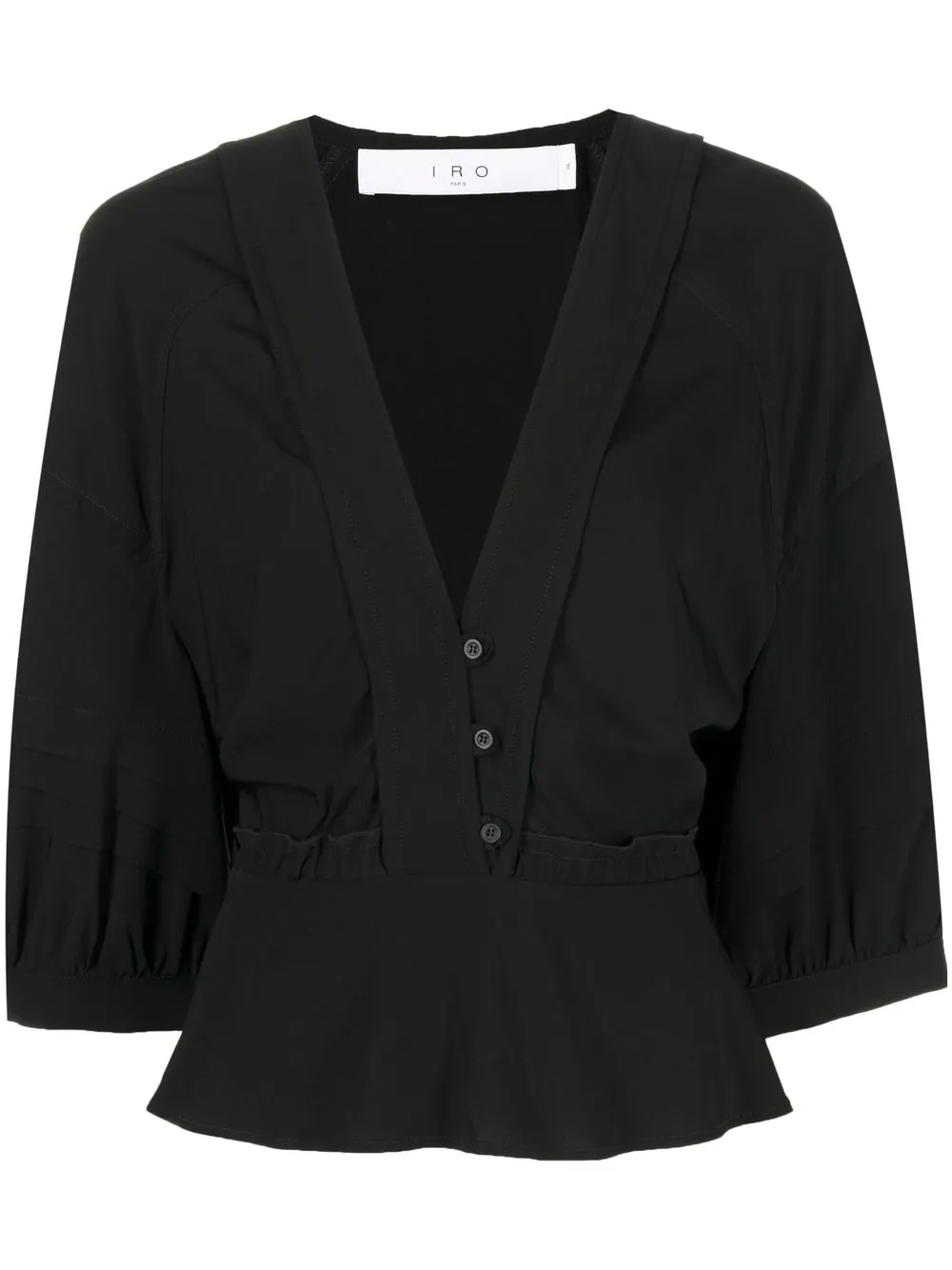 

IRO blusa con botones y cuello en V - Negro