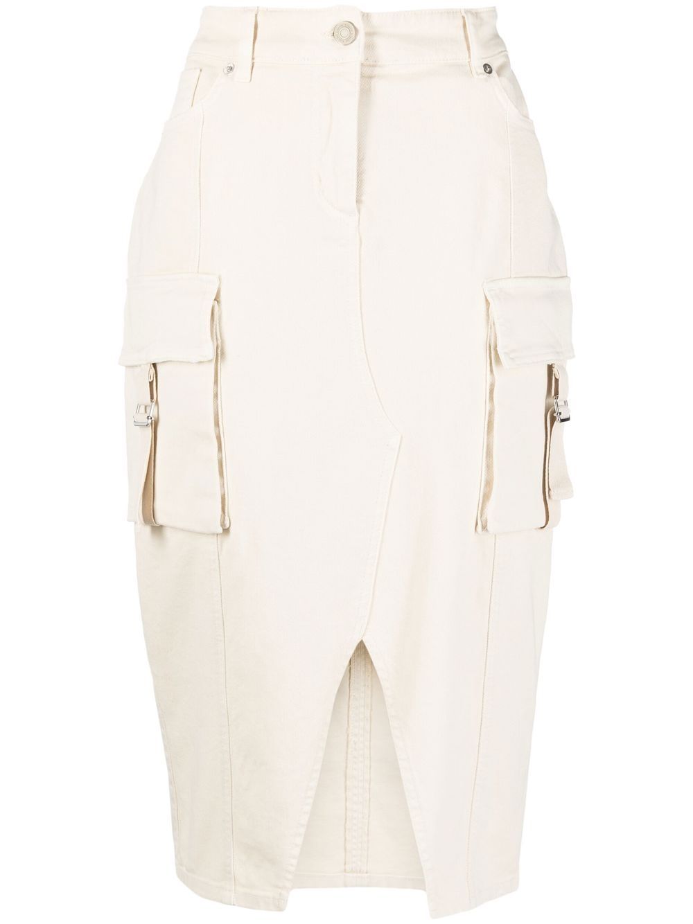 

Blumarine cargo-pocket denim midi skirt - Neutrals