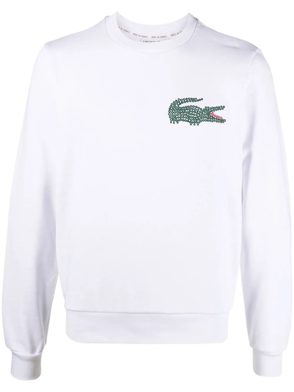 

Lacoste sudadera con cuello redondo y logo bordado - Blanco