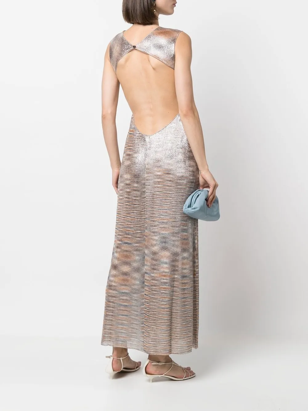 Image 2 of Missoni lurex-detail open back dress