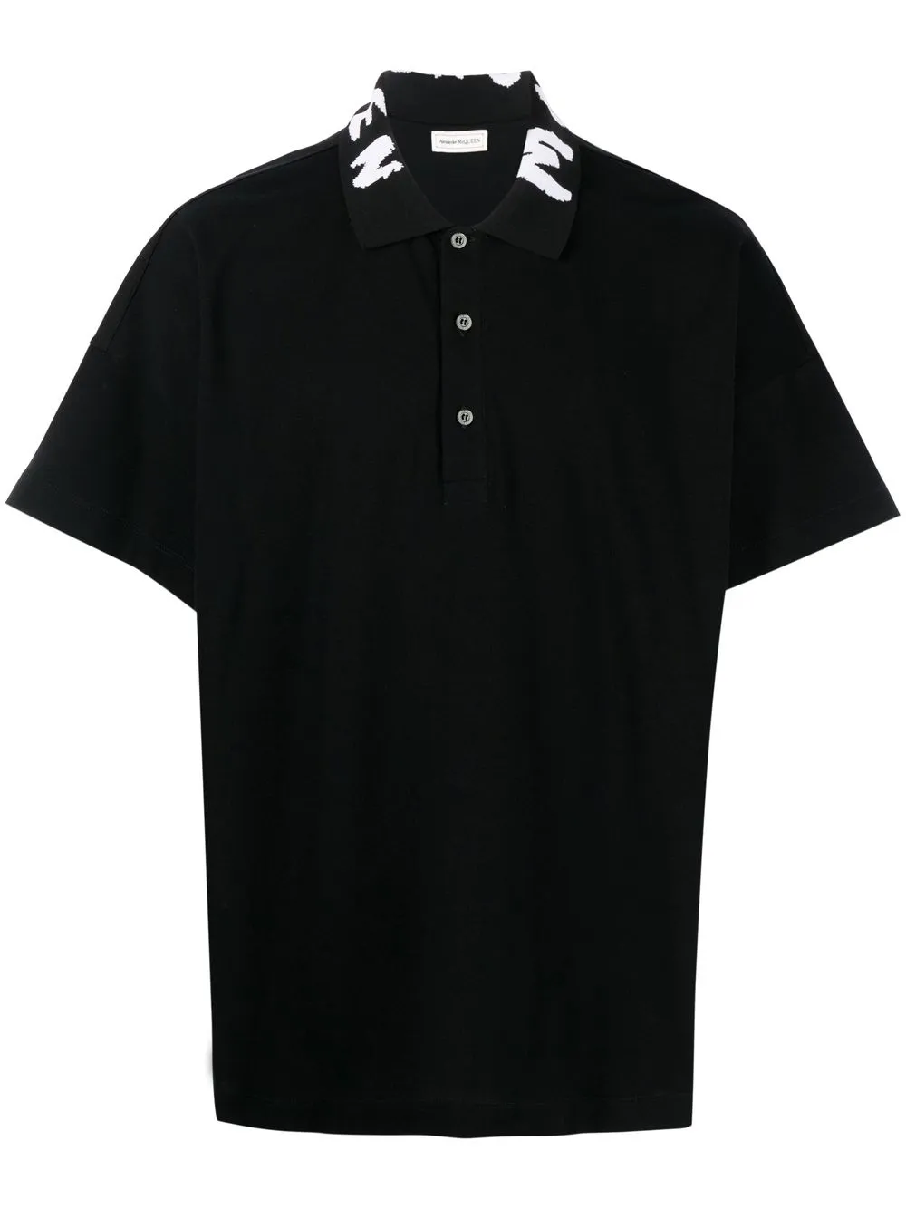 

Alexander McQueen graffiti logo collar polo shirt - Black