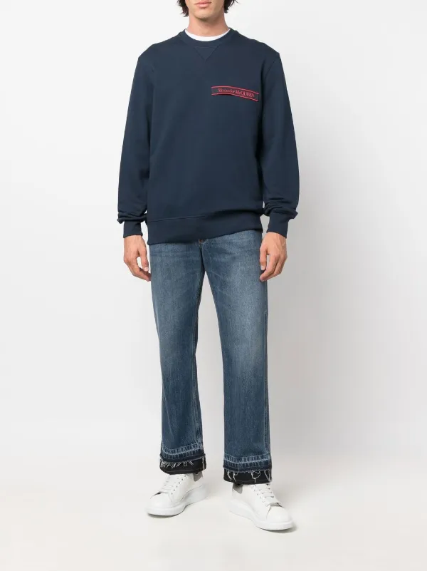Alexander McQueen straight-leg Cropped Jeans | Blue | FARFETCH