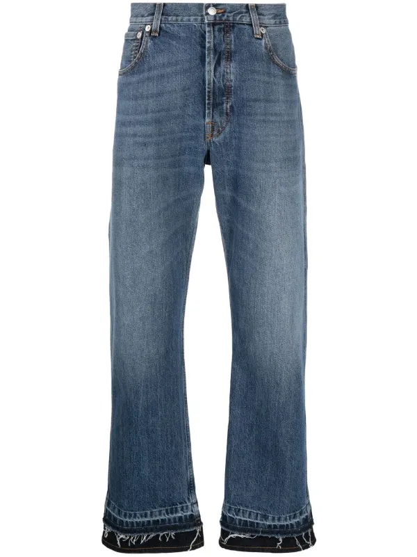 デニム・ジーパン alexander mcqueen Jeans asymmetric closure McQueen - Slim fit jeans black - The Corner