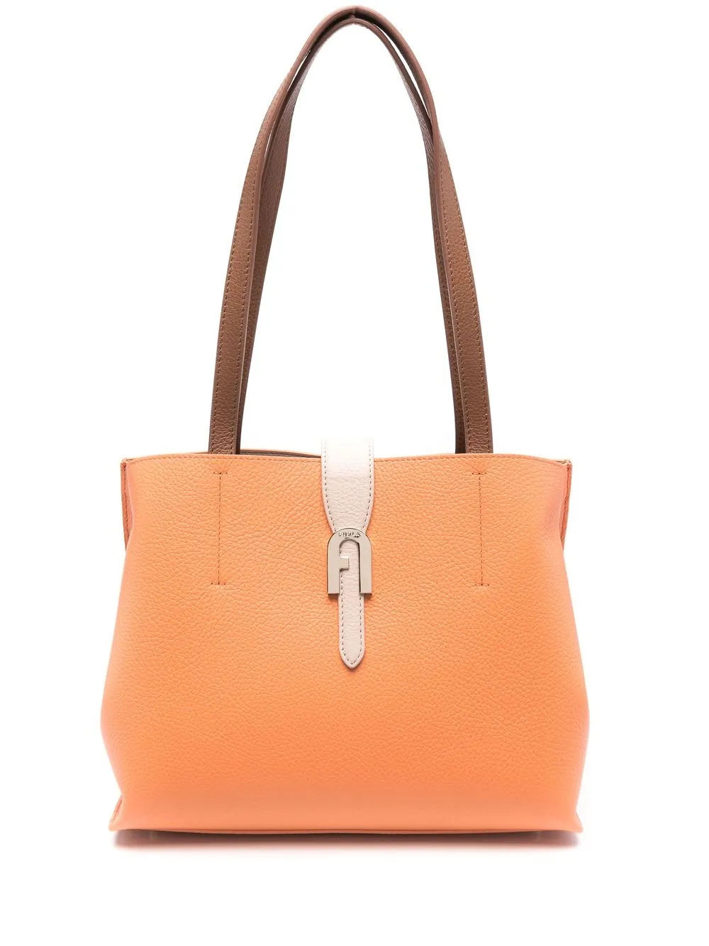 

Furla tote con diseño color block - Naranja