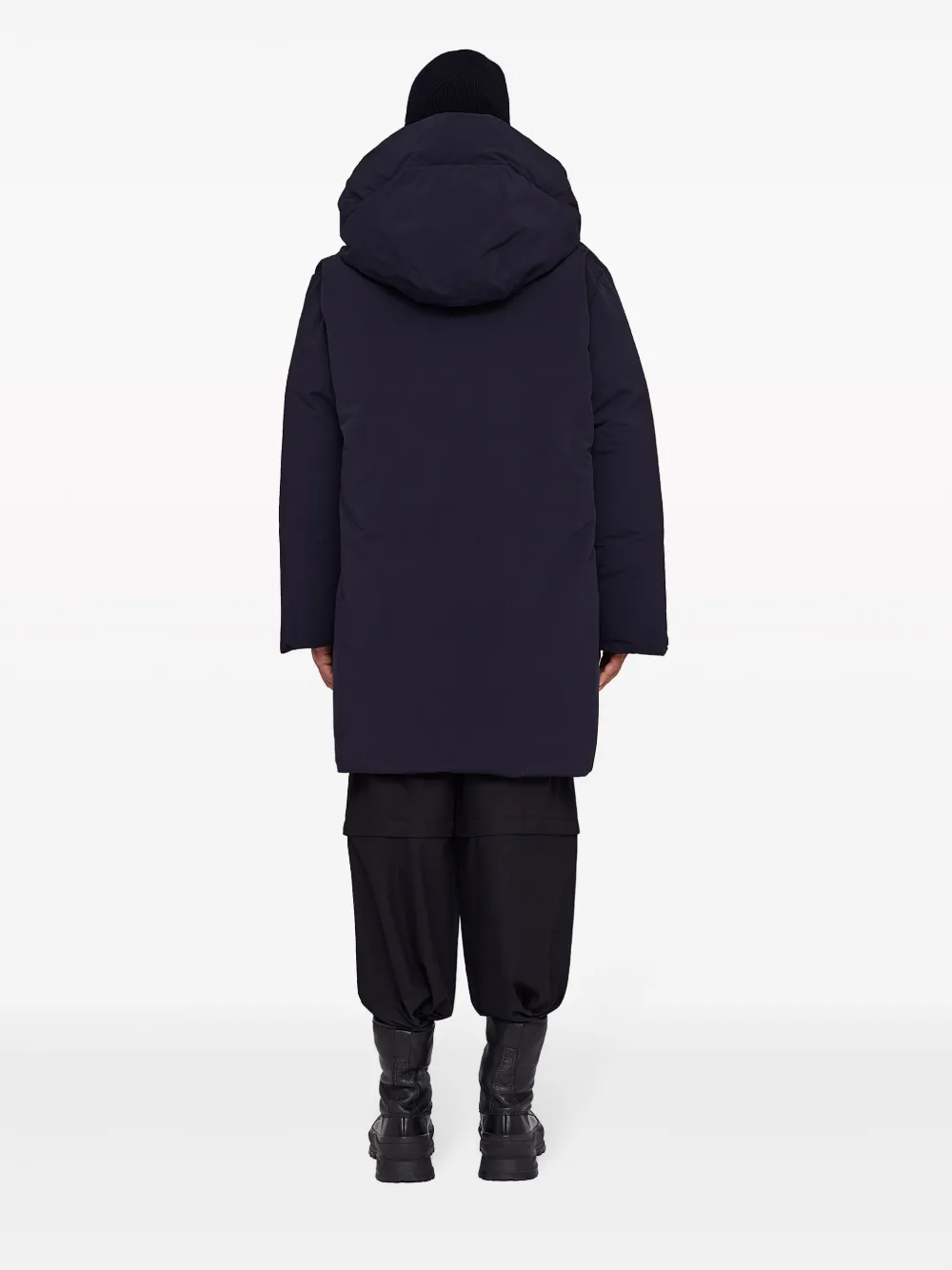 Jil Sander Donsjack met capuchon Blauw