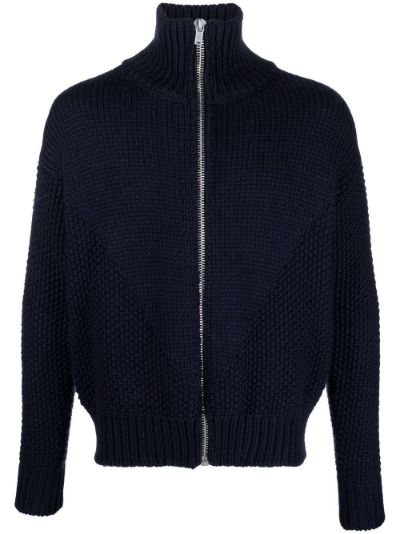 Jil Sander chunky-knit zip-up jumper blue | MODES