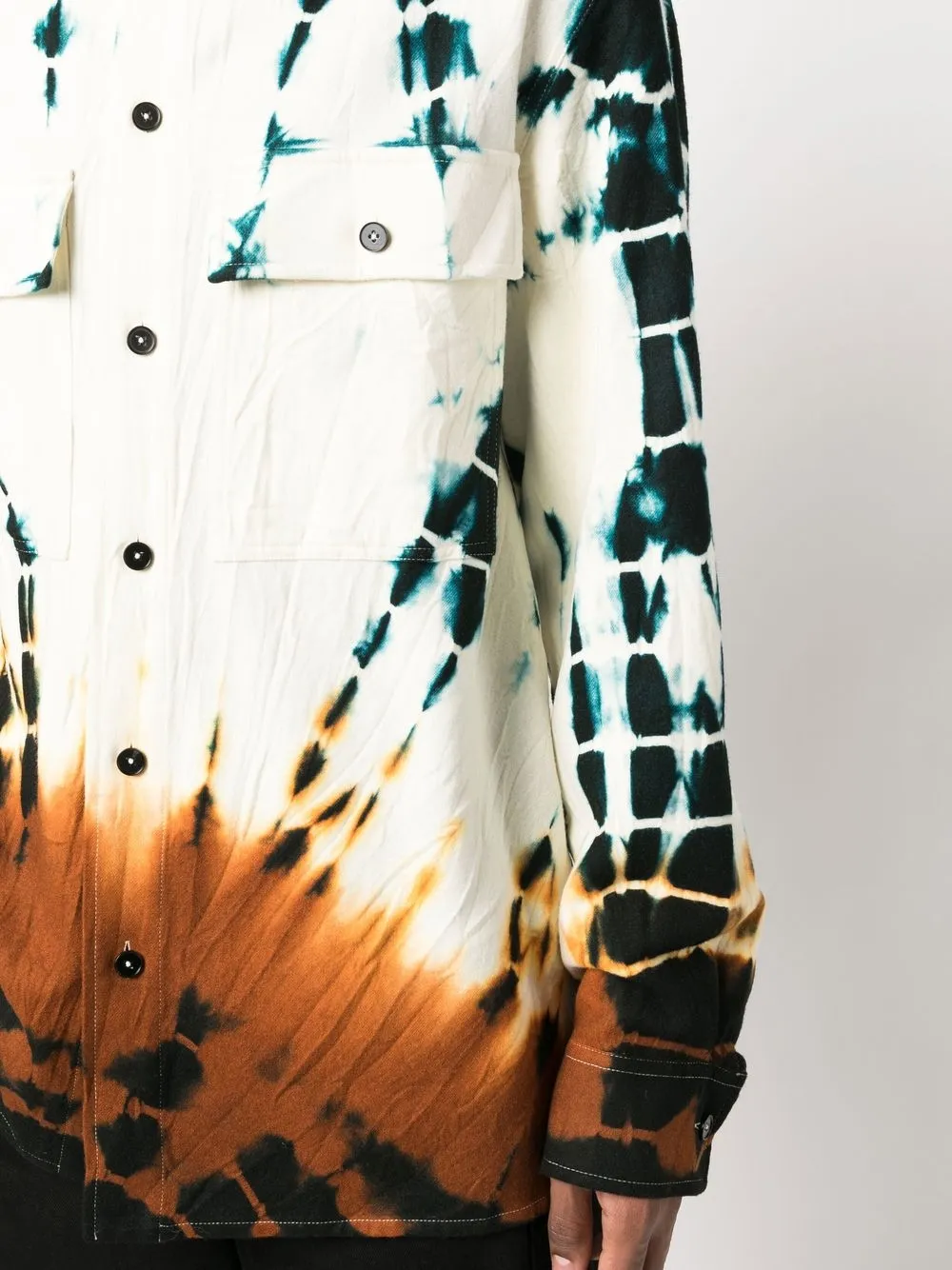 tie-dye chest pocket shirt
