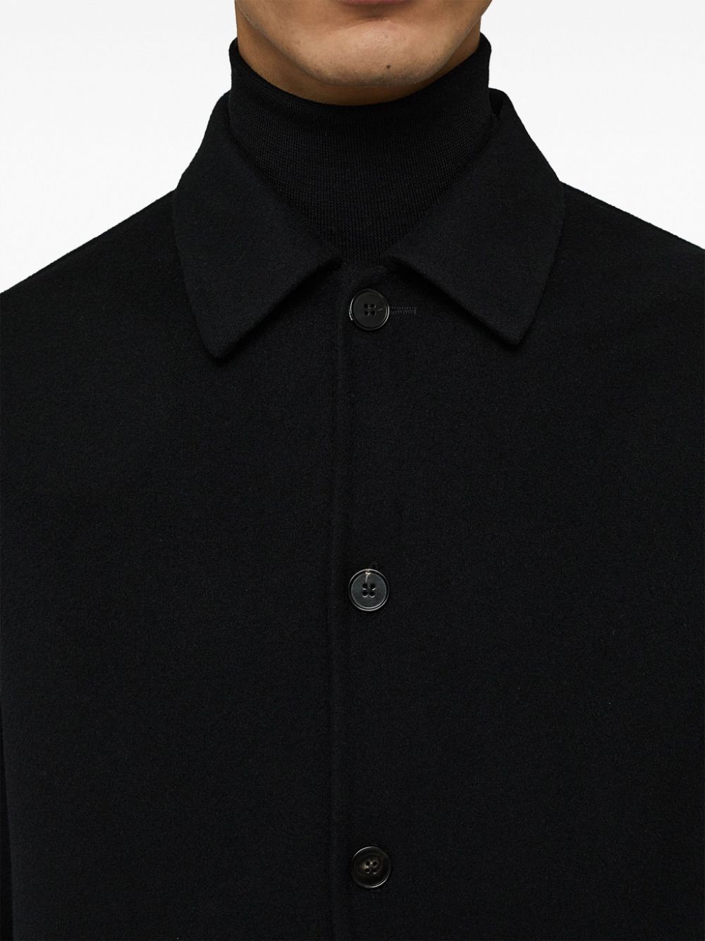 Shop Jil Sander Long-sleeve Cashmere Shirt In Black