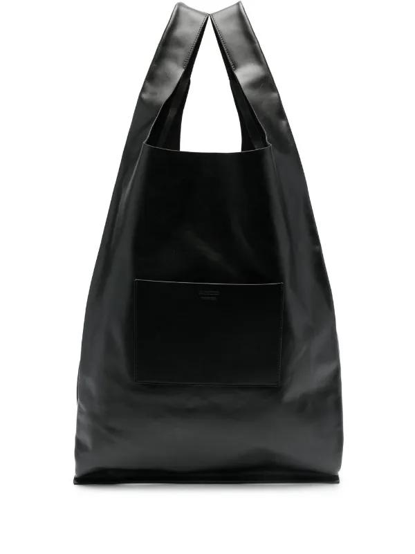 Jil Sander Market Leather Tote Bag - Black