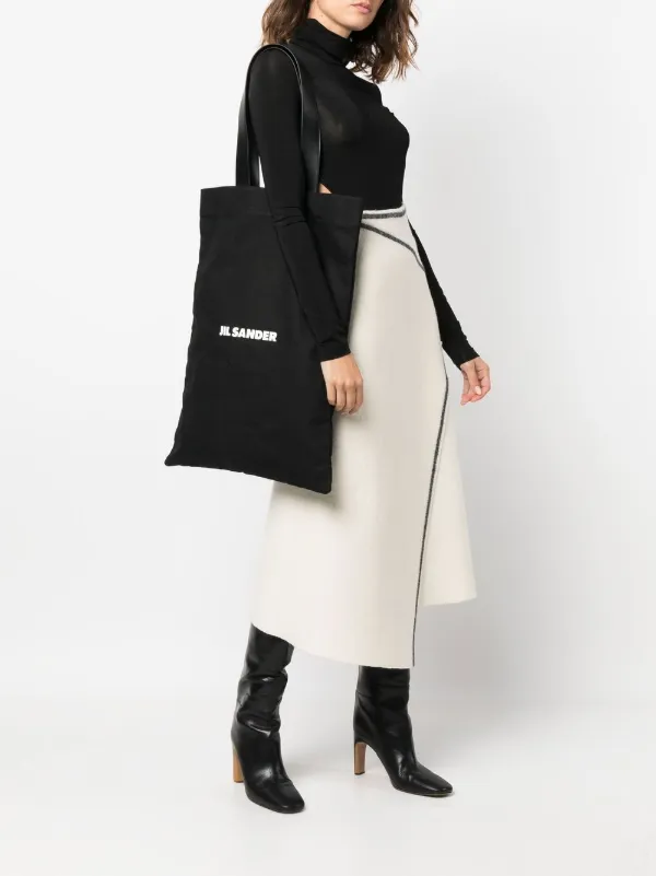 Jil Sander logo-print Tote Bag | Black | FARFETCH