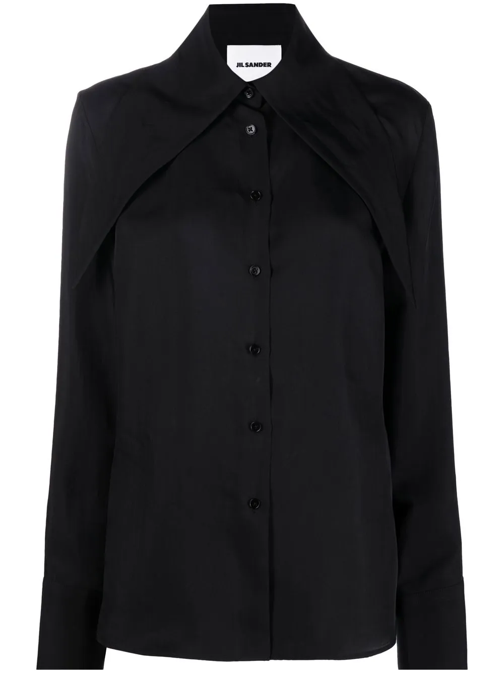 

Jil Sander camisa estilo capa con botones - Negro