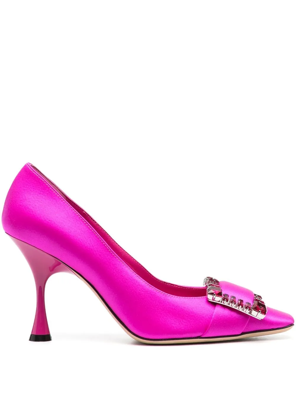 

Sergio Rossi crystal-embellished square-toe 95mm pumps - Purple