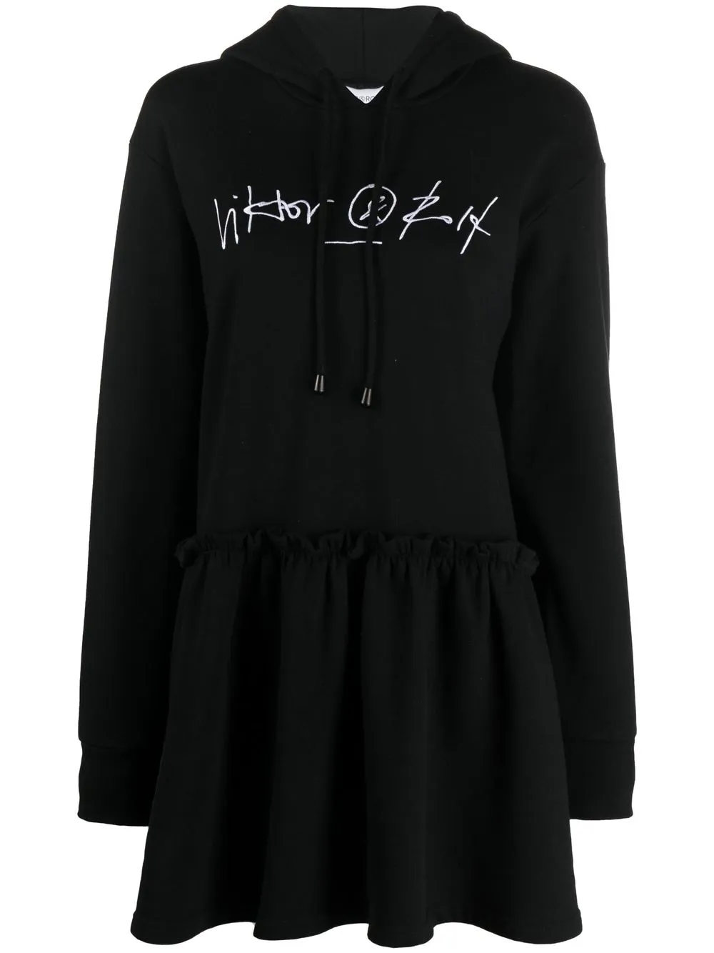 

Viktor & Rolf vestido estilo sudadera con logo bordado - Negro