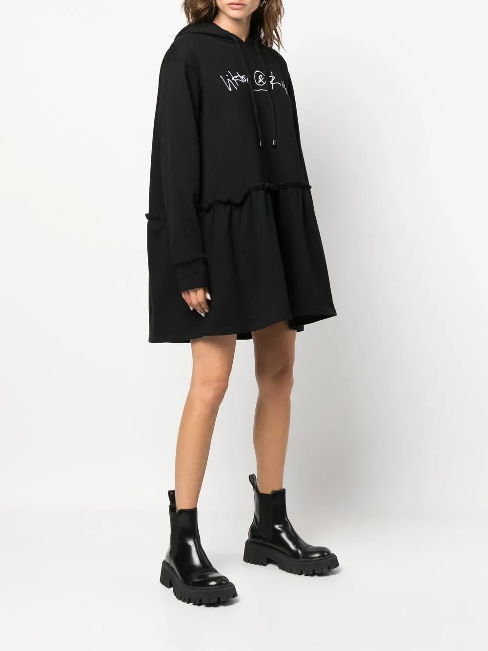  Viktor & Rolf Sweatshirtkleid Mit Logo Stickerei   Schwarz 