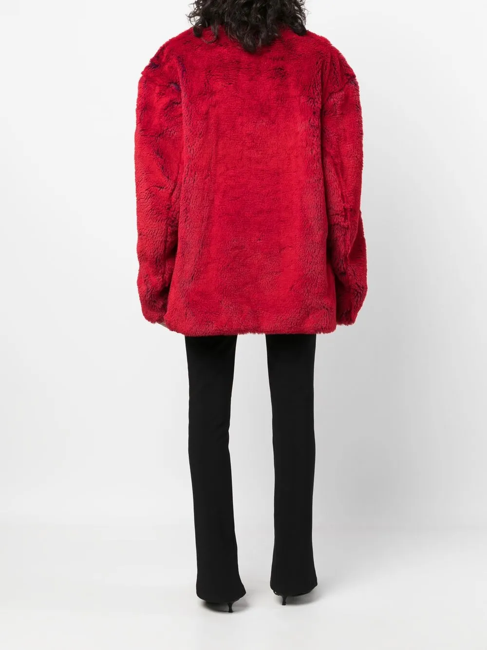 Red faux fur hot sale coat h&m