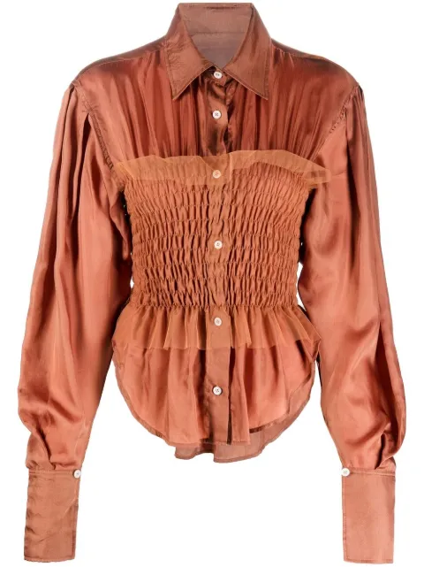 Viktor & Rolf long-sleeve smocked shirt