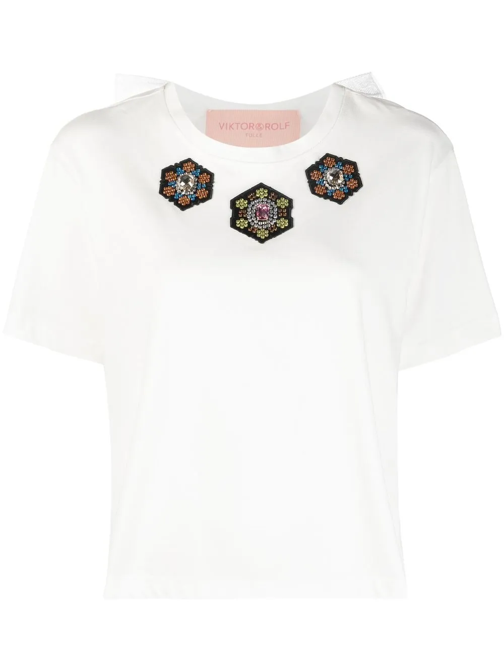 

Viktor & Rolf playera con apliques de strass - Blanco