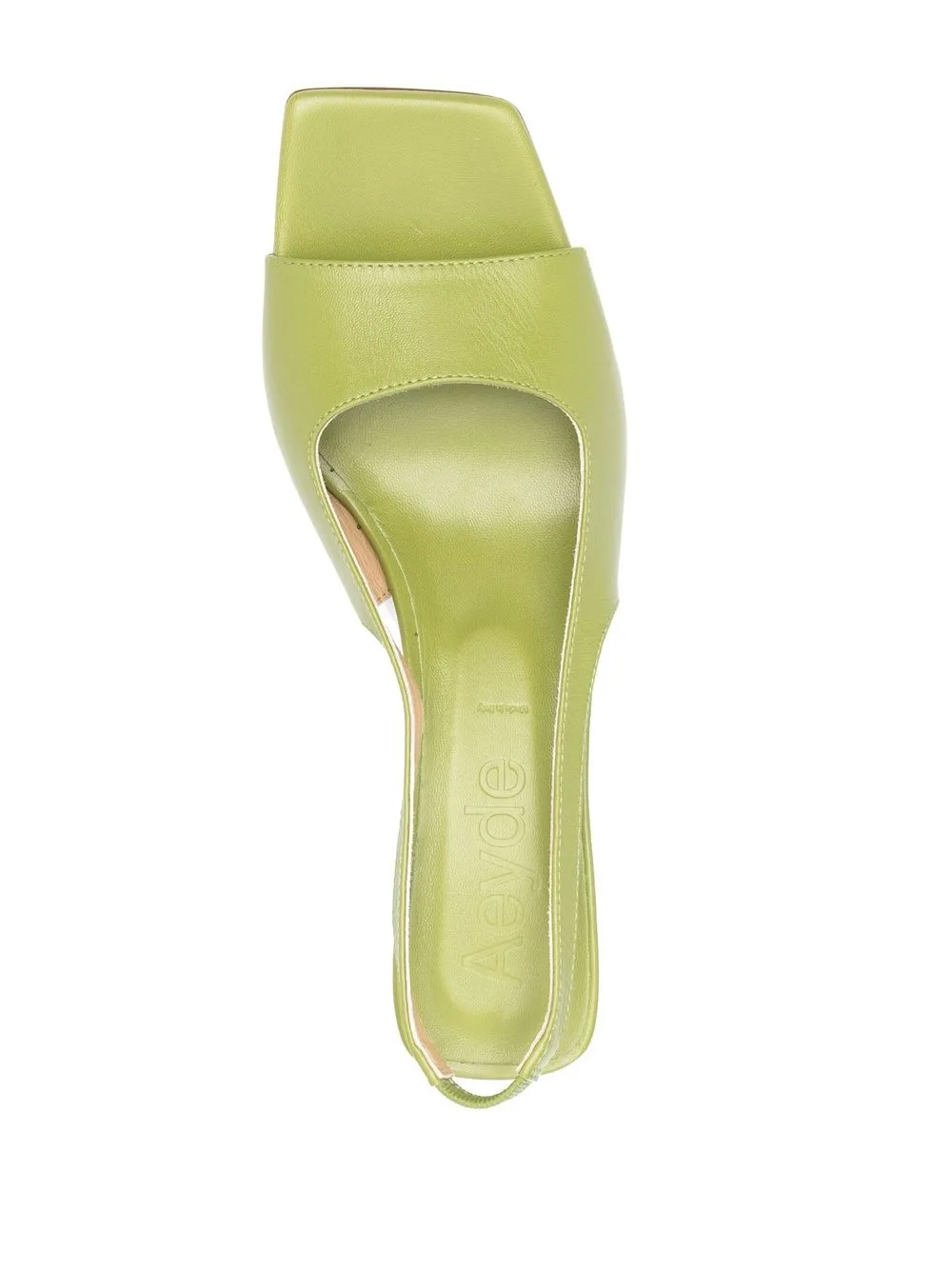 Aeyde 65mm Juno Leather Slingback Sandals In Kiwi Green | ModeSens