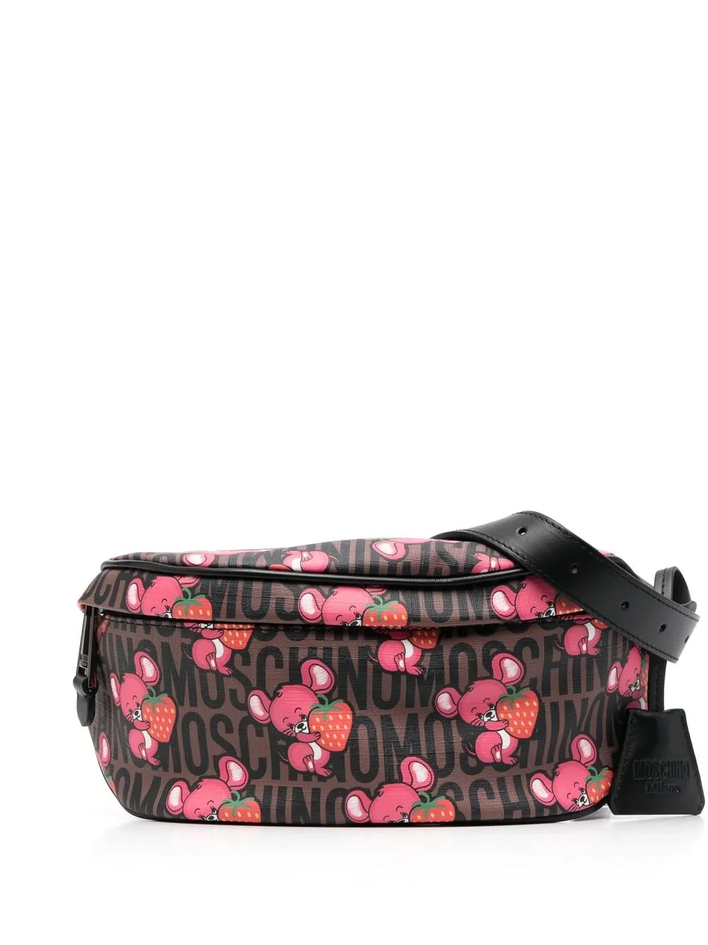 

Moschino graphic-print logo belt bag - Pink