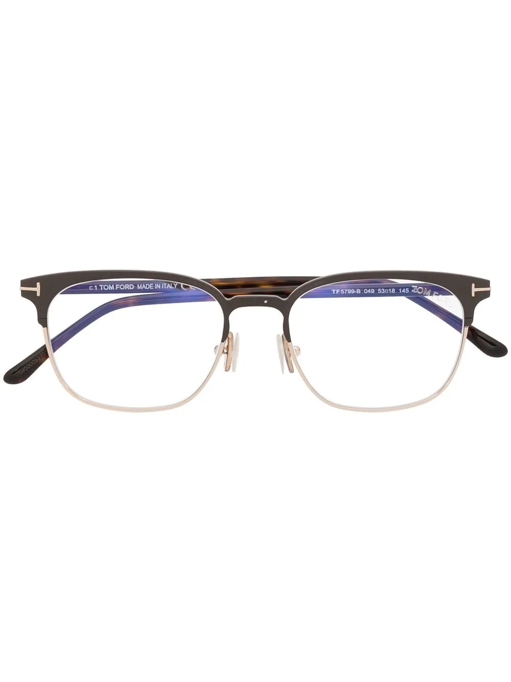 

TOM FORD Eyewear horn-rimmed square glass frames - Brown