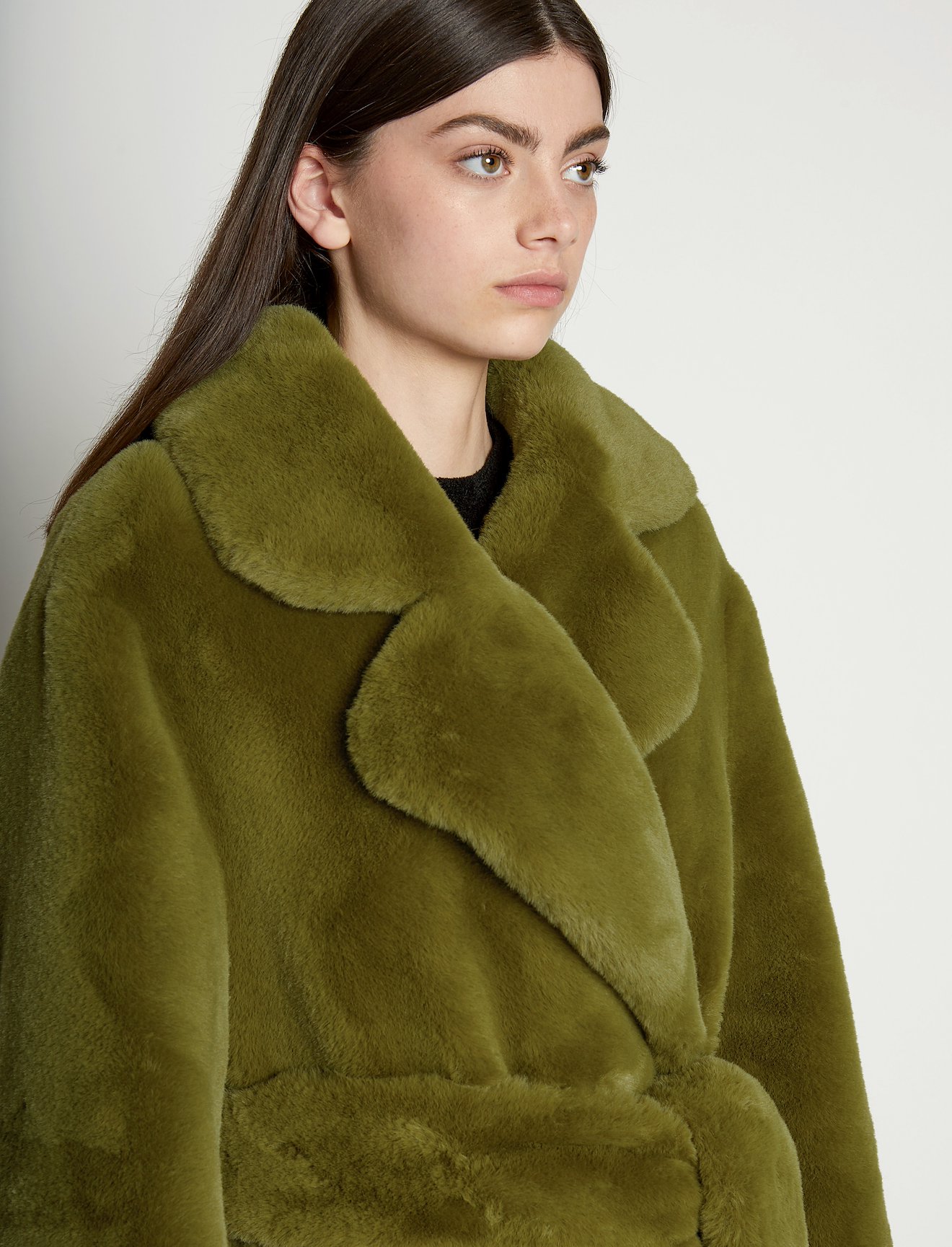 Faux Fur Belted Coat #3