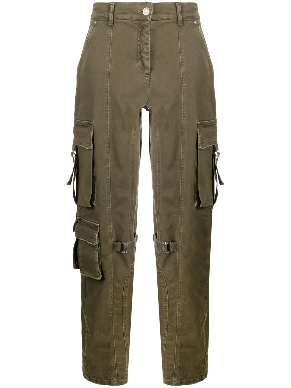 Blumarine Straight-leg Cargo Trousers In Green