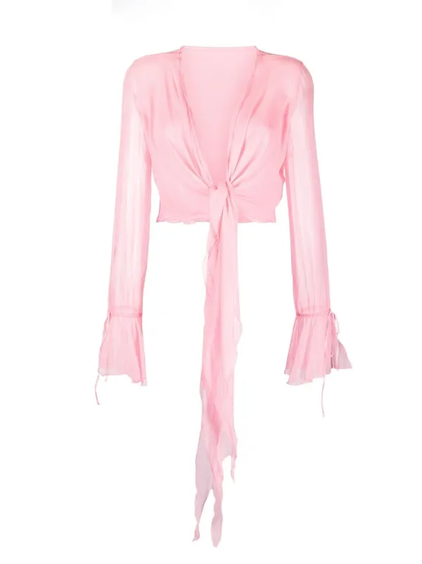Blusa hombro descubierto manga corta con lazo