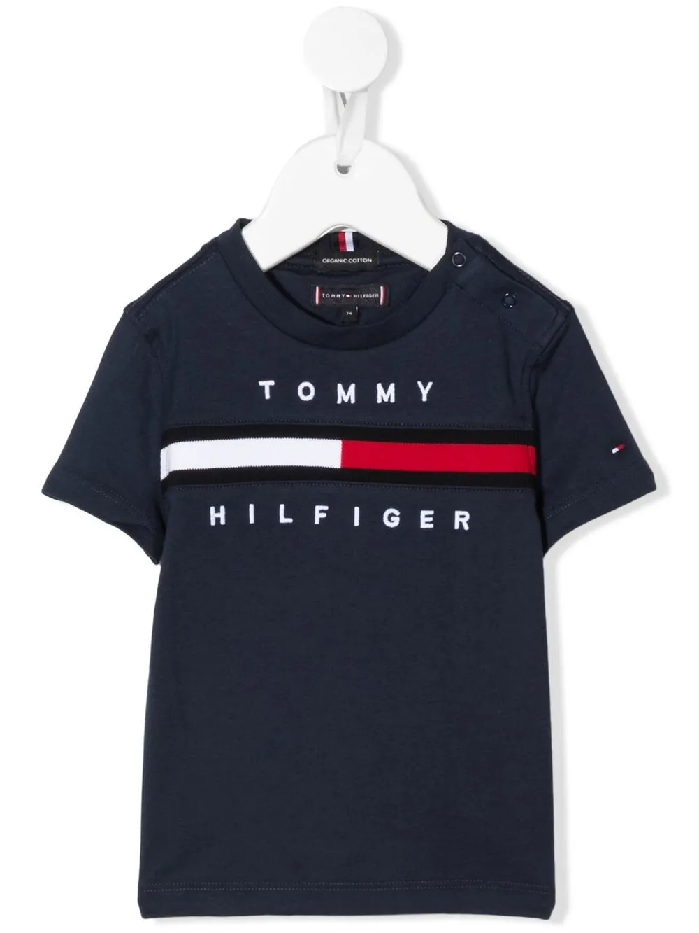 tommy hilfiger junior signature flag 针织拼接t恤 图 1
