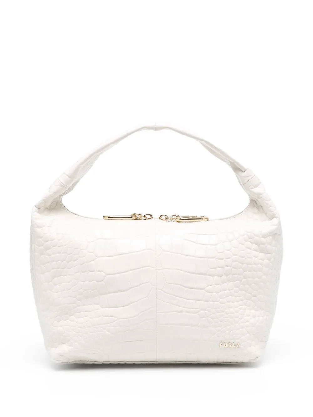 

Furla tote con efecto de piel de cocodrilo - Blanco