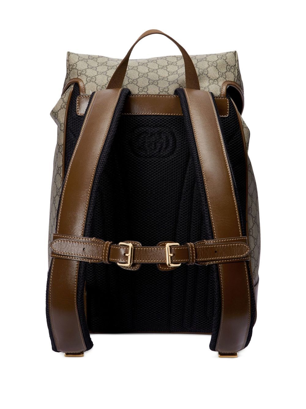 Gucci Gg-supreme Canvas And Leather Backpack In Beige