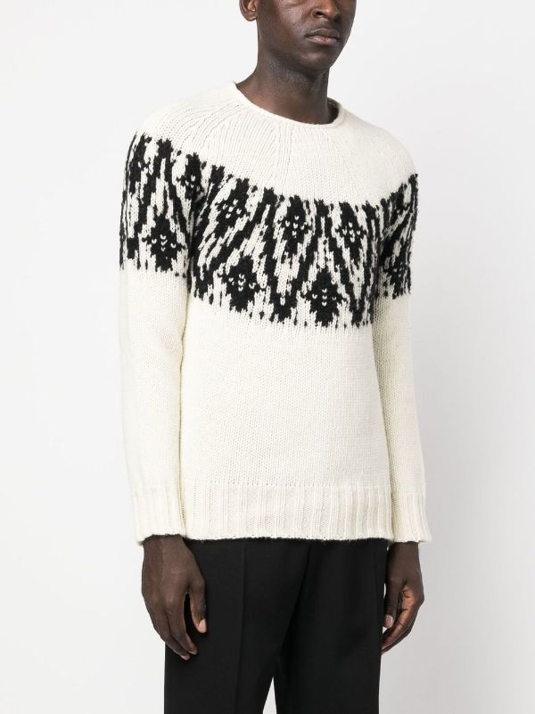 Jil Sander intarsia-knit crew-neck Jumper - Farfetch