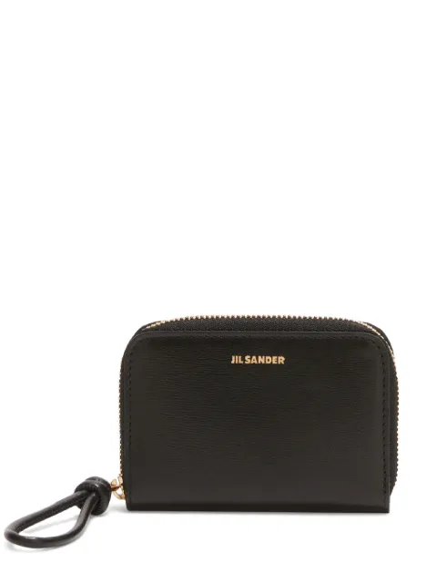 Jil Sander monedero con placa del logo y cierre