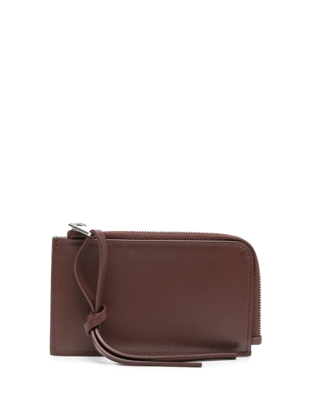 jil sander giro leather cardholder - brown