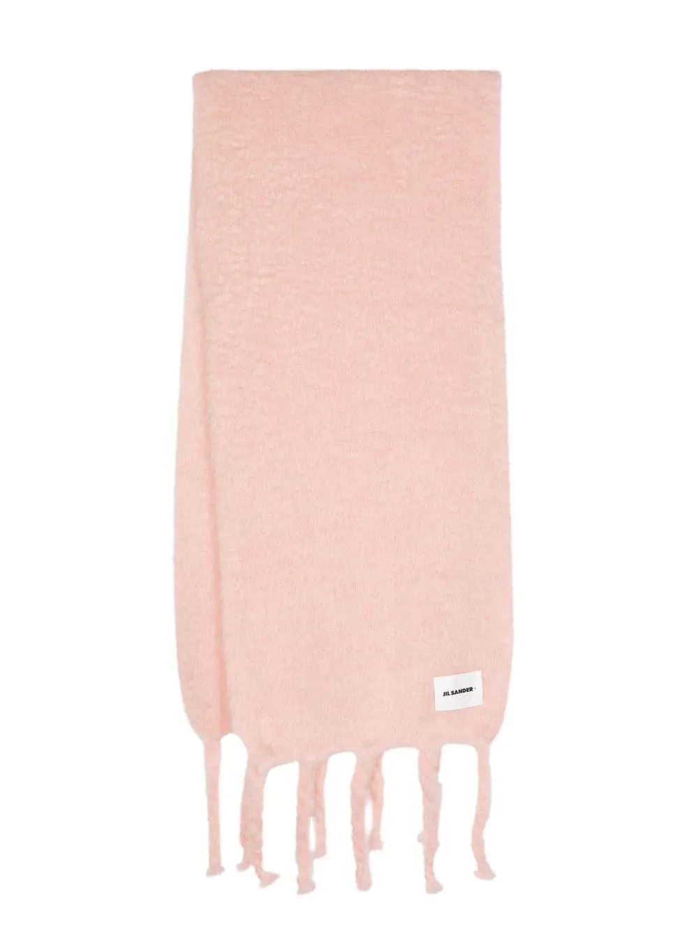 Jil Sander logo-patch mohair scarf - Pink